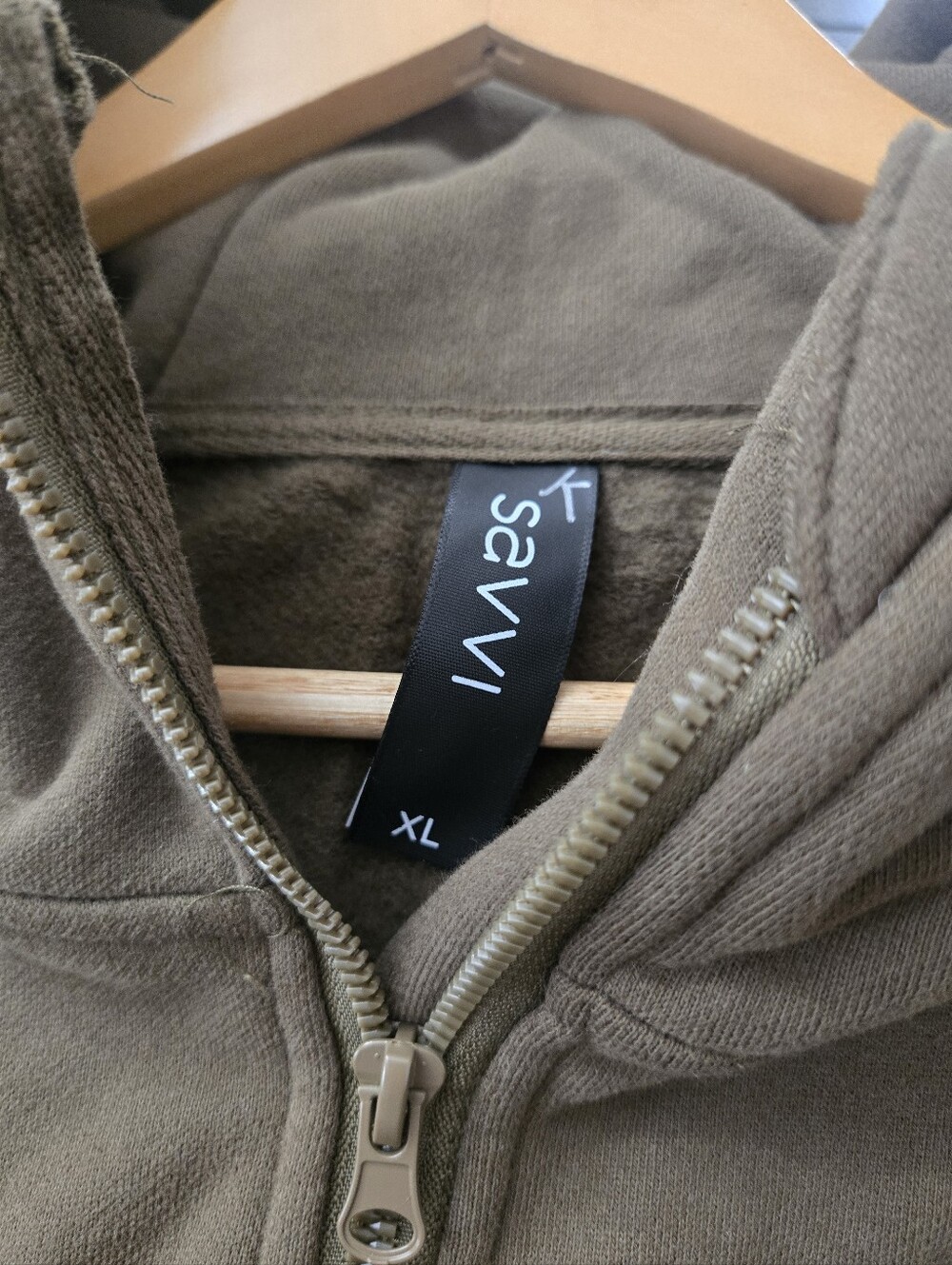 NWOT Savvi Women’s XL Full Zip Hoodie Olive Green Athleisure Jacket - Picture 10 of 16